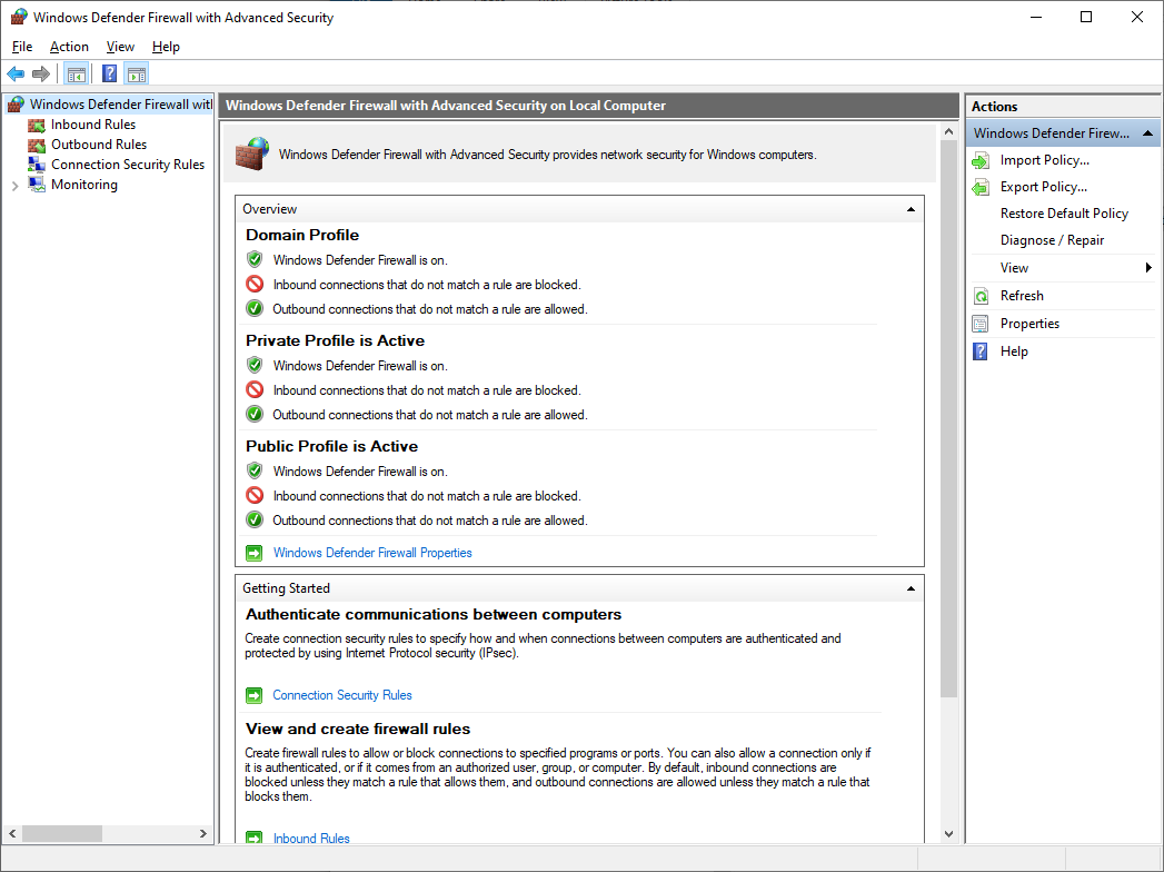 Advanced Windows Firewall